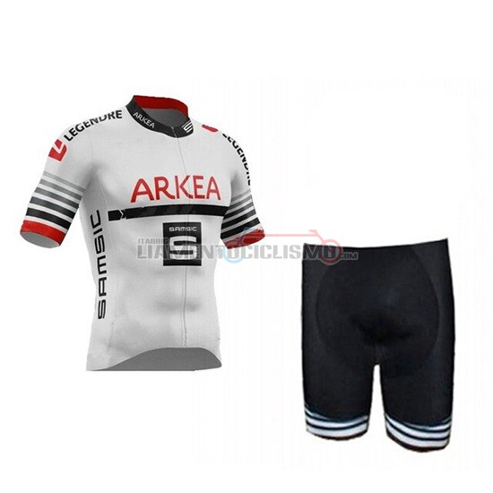 Abbigliamento Ciclismo Arkea Samsic Manica Corta 2019 Bianco Rosso